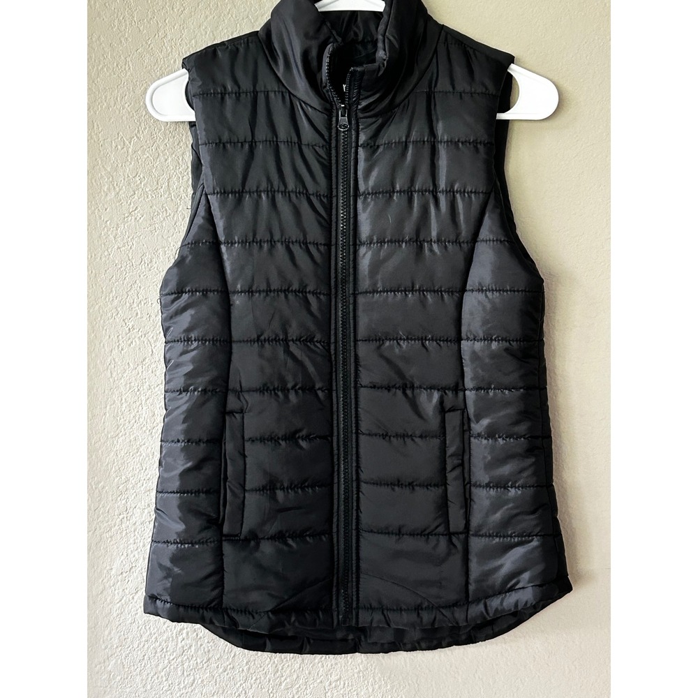 rue21 Womens Black Puffer Vest Quilted Full Zip Sleeveless Jacket Small